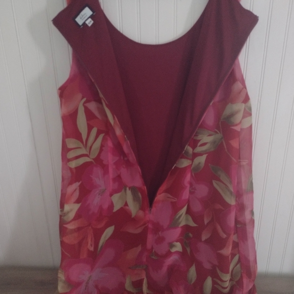 Believe Woman Pink and Red Floral Dress Size 16W - Picture 3 of 5
